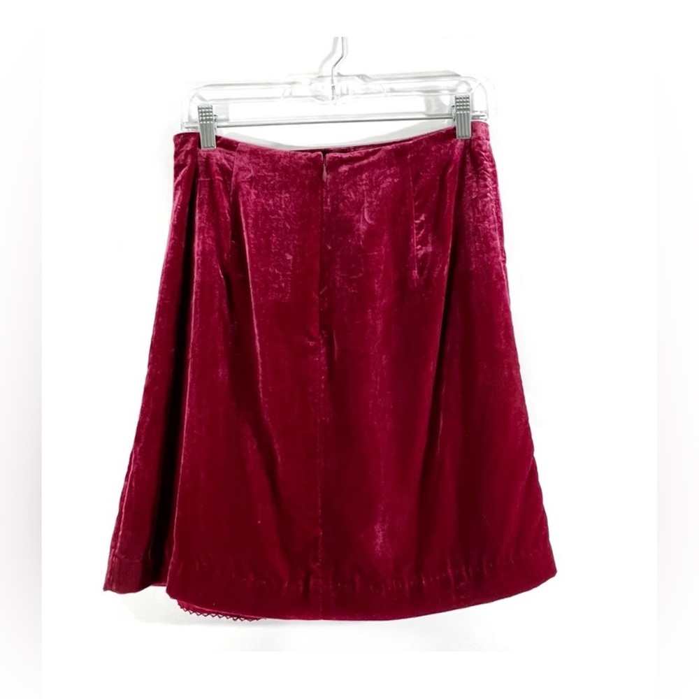 Anthropologie Size 10 Fushia Pink Crushed
Velvet High Waist Side Slit Mini Skirt - Picture 4 of 9
